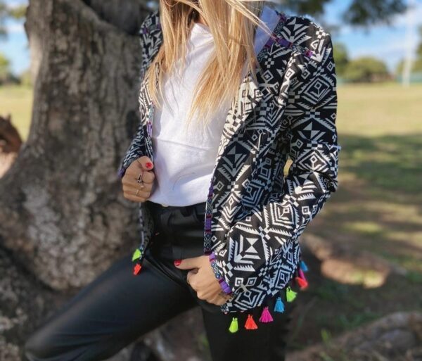 Chaqueta Incaica Flecos Multicolo