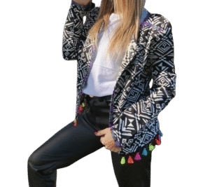 Chaqueta Incaica Flecos Multicolo