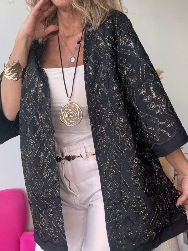 Kimono Ébano & Marfil