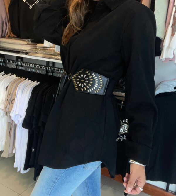 Camisa Vestido Noir Chic