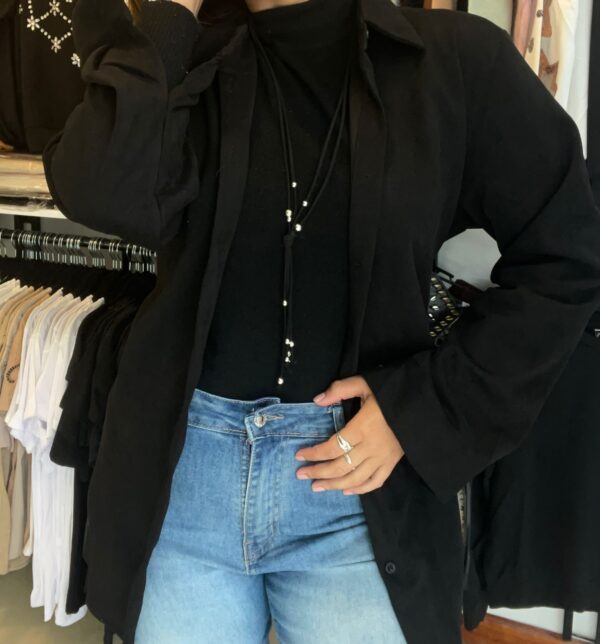 Camisa Vestido Noir Chic